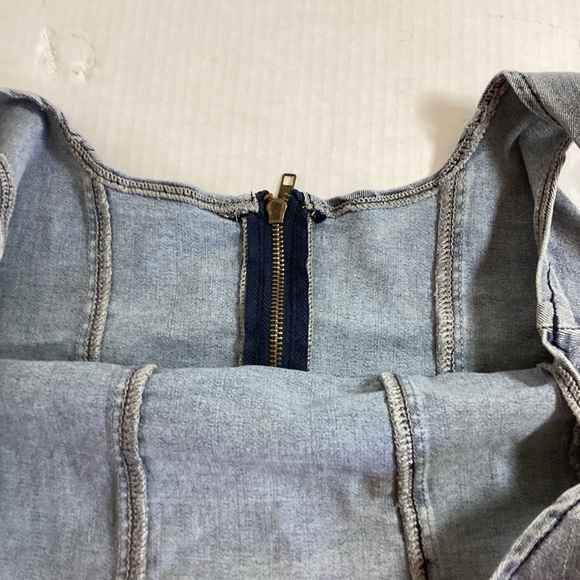 Denim Medium Blue Tank Bustier Corset Top - Picture 4 of 5